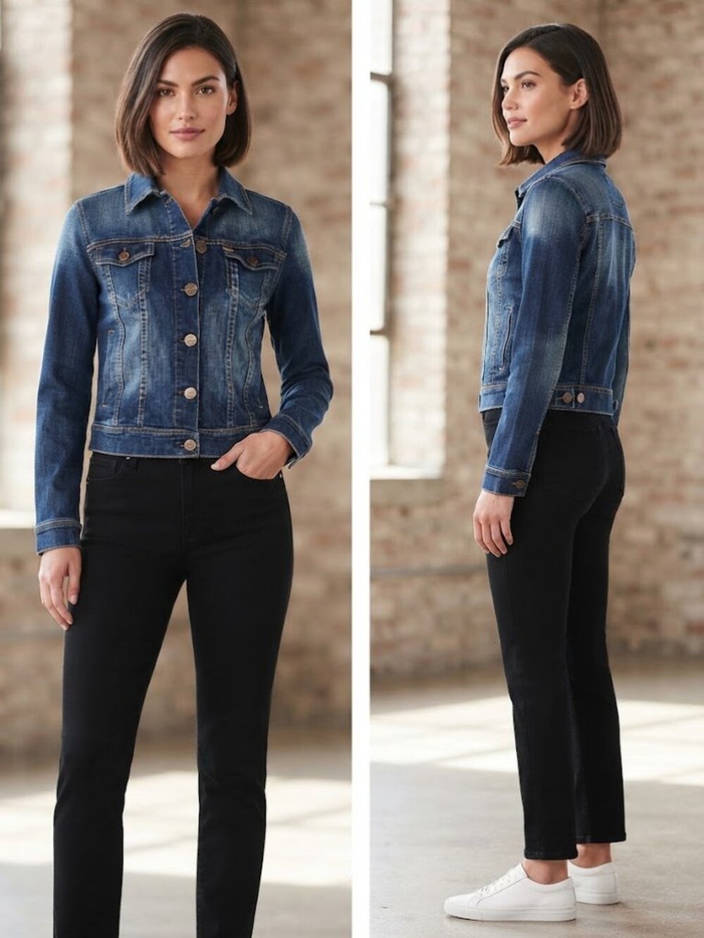 Dear John Blue Denim Women's Jacket - Size Medium Fits Small Modern Luxury